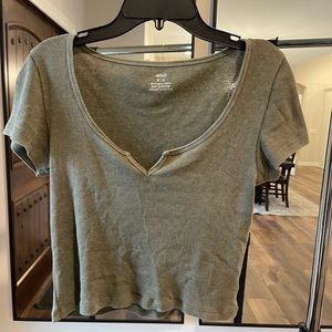 Aerie size medium baby tee olive green